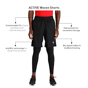 Active Woven 9" Regular Fit Men's Shorts, Puma Black, extralarge-IND